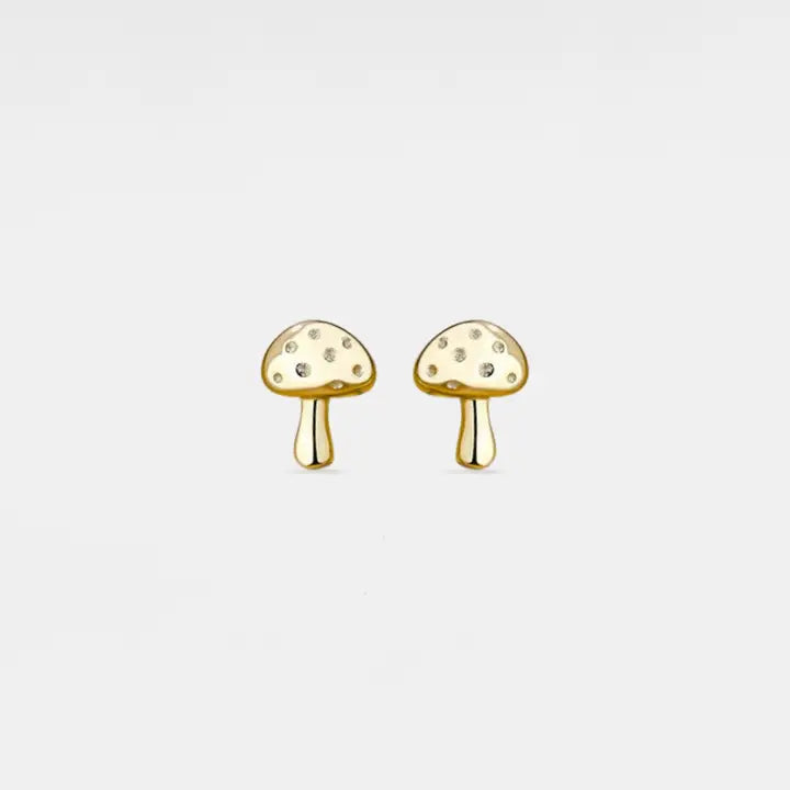 Sopp-øredobb (gullforgylt)