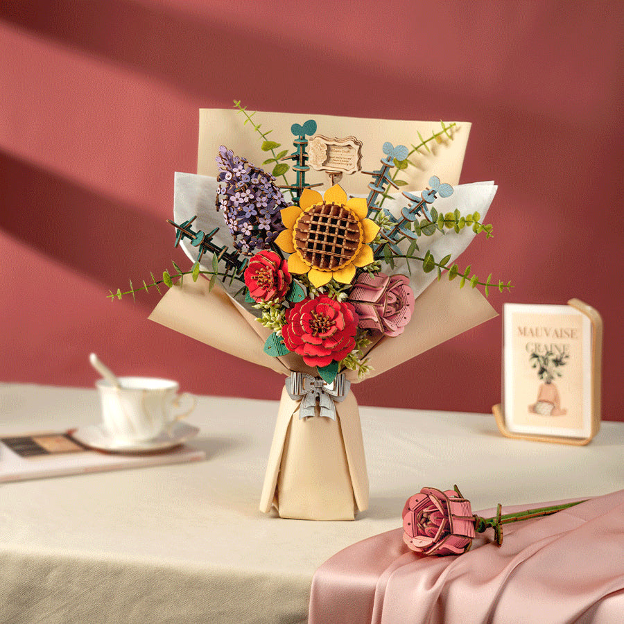 Blomsterbukett i tre