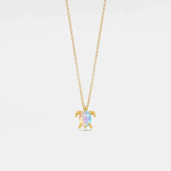 Skilpadde-smykke med opal (gullforgylt)