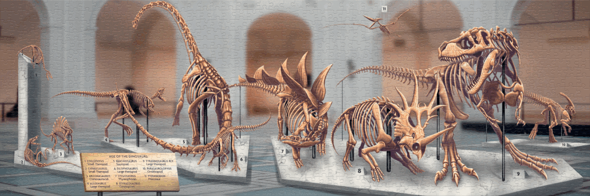 Dobbelt dinosaurpuslespill